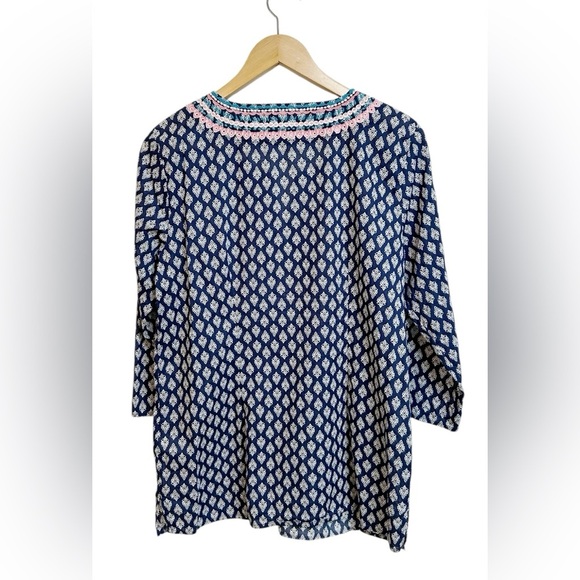 Talbots Embroidered Tunic Medallion Foulard Size M - Picture 7 of 9